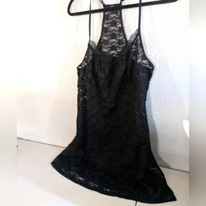 Women's Victoria's Secret Black Goth Lace Intimate Lingerie Baby Doll Coquette